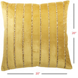 Glam Gold And Gold Accent Throw Pillow With Beaded Details