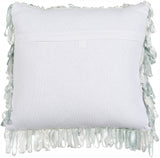 Shiny Light Blue Shaggy Throw Pillow