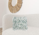 Shiny Light Blue Shaggy Throw Pillow