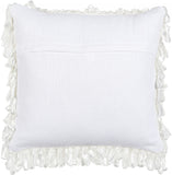 Shiny White Shaggy Throw Pillow