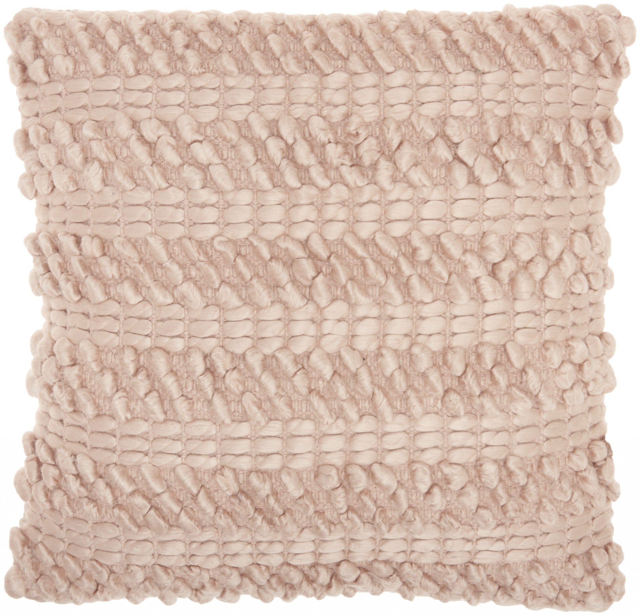 Rose Pink Pom-Pom Detailed Throw Pillow