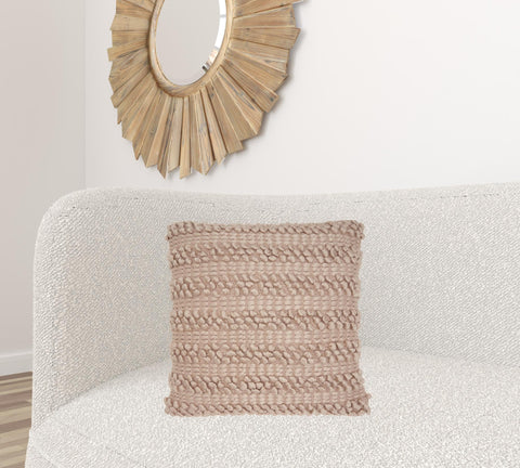 Xl Rose Pink Pom-Pom Detailed Throw Pillow