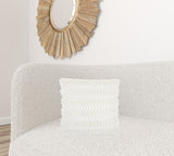 White Pom-Pom Detailed Throw Pillow