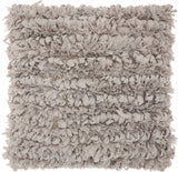 Loose Luscious Shag Taupe Throw Pillow