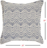 20" Indigo And Ivory Waves Throw Pillow