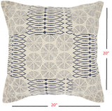 Indigo And Ivory Geometric Throw Pillow