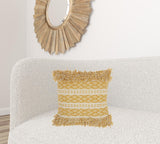 Mustard And Ivory Textured Throw Pillow