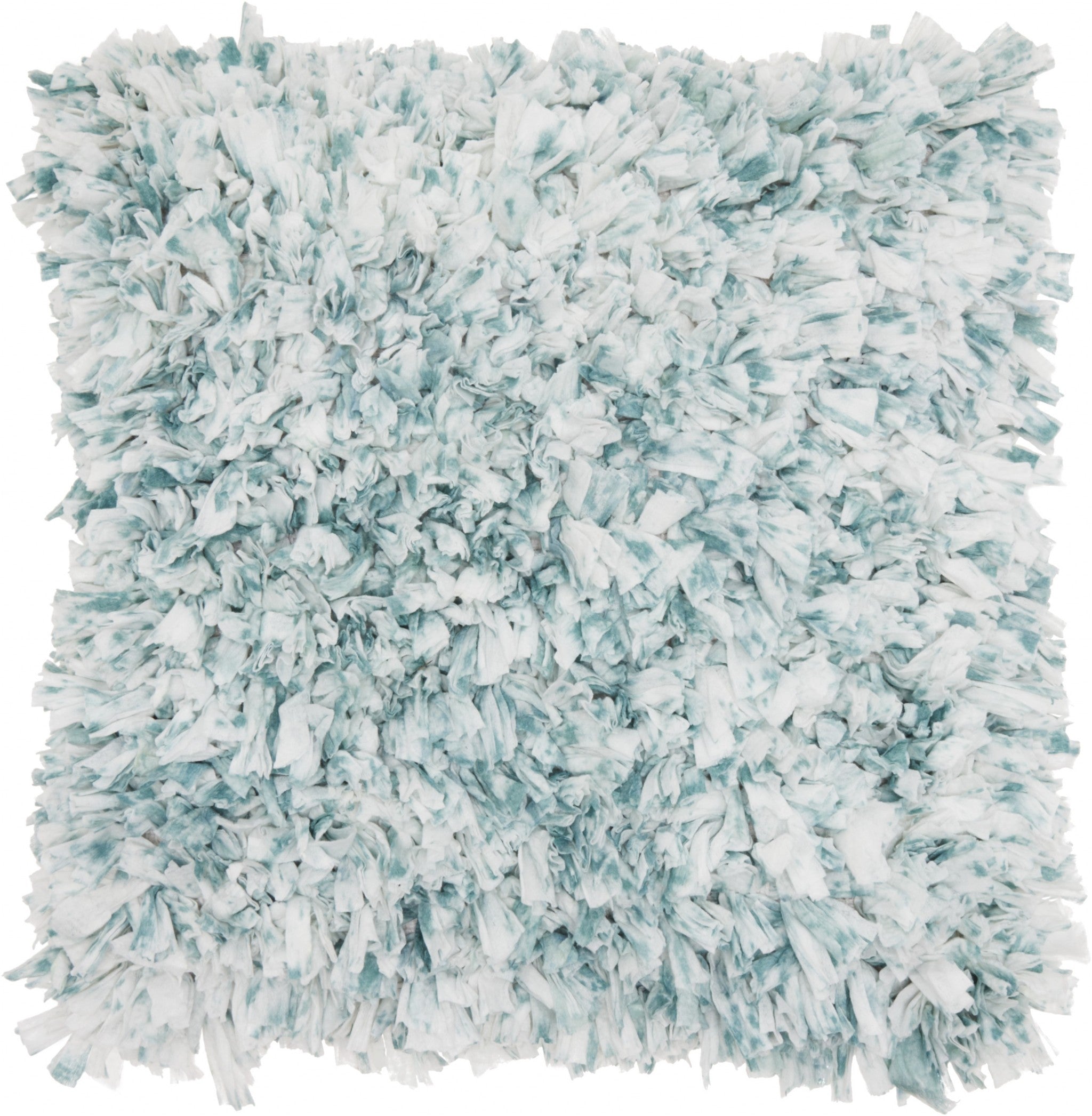 Shaggy Chic Teal And Ivory Throw Pillow