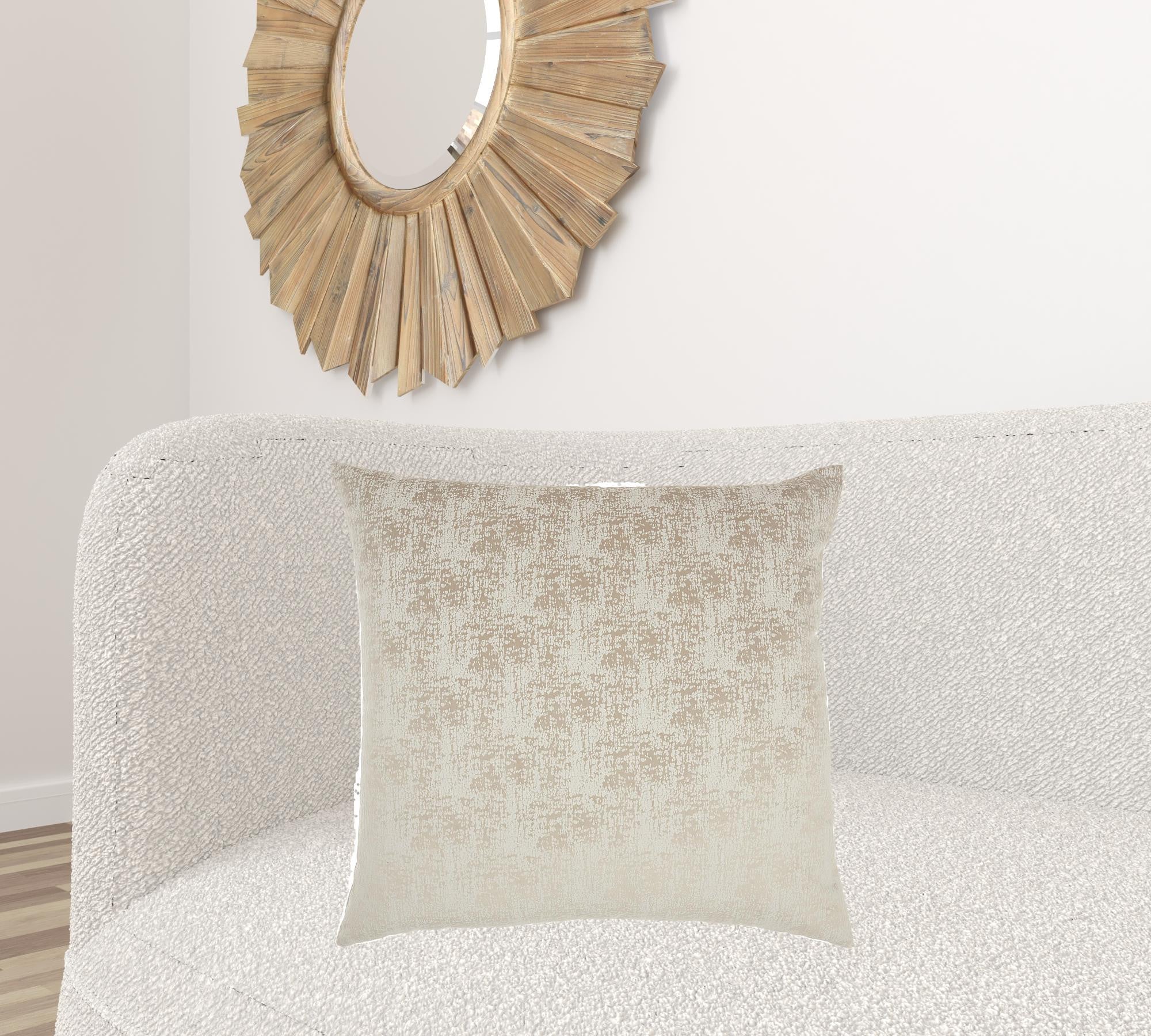 22" X 22" Beige Ombre Polyester Throw Pillow