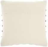 Navy Blue And Ivory Textured Stripes Throw Pillow