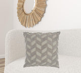 Light Gray Chevron Detailed Throw Pillow