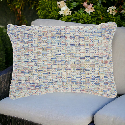 5" X 14" Blue and Purple Ribbed Indoor Outdoor Throw