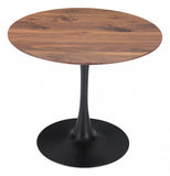 Brown and Black Round Dining Table