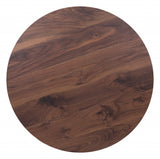 Brown and Black Round Dining Table