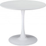 White Round Manufactured Wood Dining Set