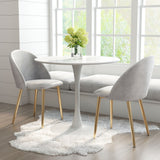 White Round Manufactured Wood Dining Set