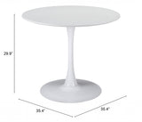 White Round Manufactured Wood Dining Set