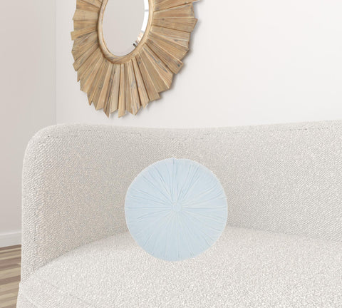 16" Periwinkle Tufted Round Throw Pillow