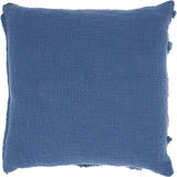 18" Boho Chic Blue Textured Lines Throw Pillow