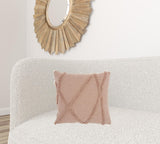 Boho Chic Blush Textured Lines Throw Pillow