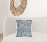 Blue And Ivory Abstract Pattern Throw Pillow