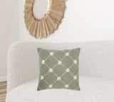 Glamorous Handcrafted Sage Accent Throw Pillow