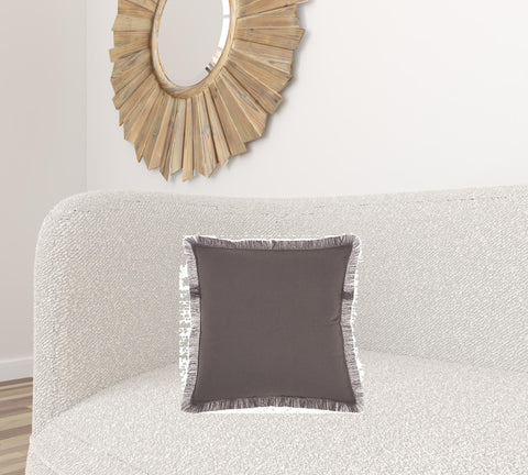 Solid Charcoal Contemporary Throw Pillow