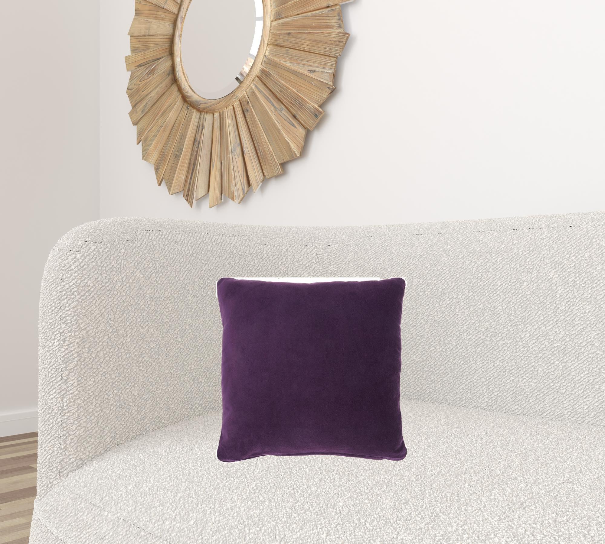 Purple Velvet Modern Throw Pillow