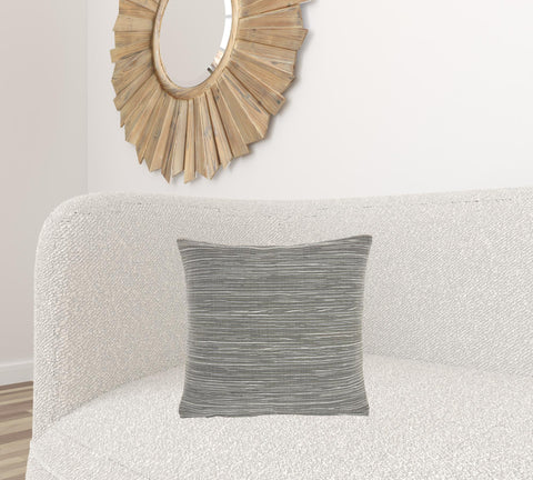 Gray Distressed Stripes Throw Pillow