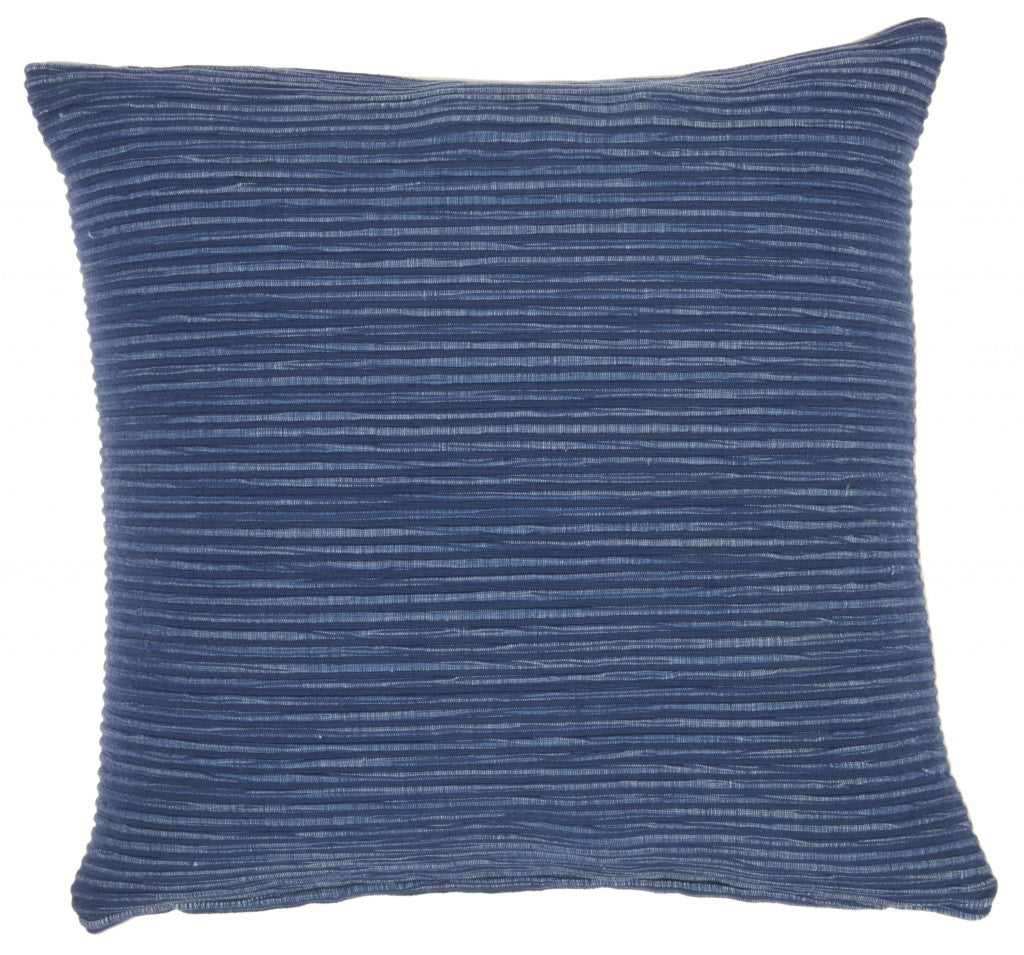 Navy Blue Distressed Stripes Throw Pillow