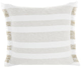 Taupe And White Soft Stripes Throw Pillow