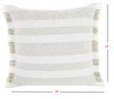 Taupe And White Soft Stripes Throw Pillow