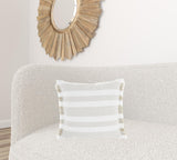 Taupe And White Soft Stripes Throw Pillow