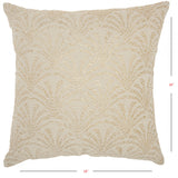 Contemporary Handcrafted Ivory Gold Accent Throw Pillow