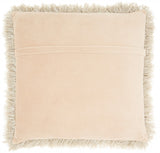 Plush Beige Shag Accent Throw Pillow