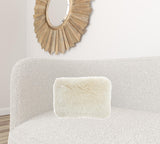 Cream Super Shaggy Throw Pillow