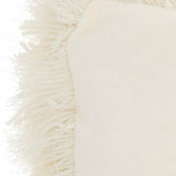 Cream Super Shaggy Throw Pillow