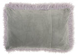 Pale Gray Super Shaggy Throw Pillow