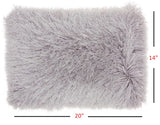 Pale Gray Super Shaggy Throw Pillow