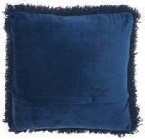 Plush Navy Shag Accent Throw Pillow