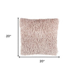 Square Blush Pink Shag Throw Pillow