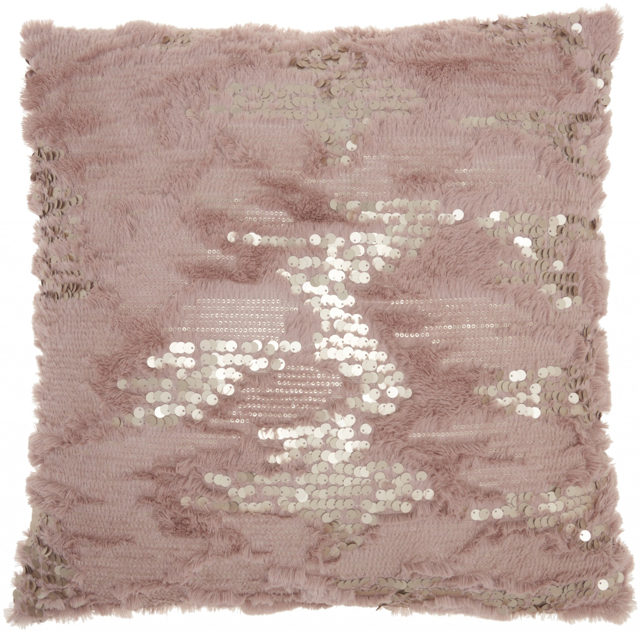 Sequined Blush Accent Throw Pillow