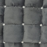 20" Dark Gray With Bling Quilted Velvet Throw Pillow