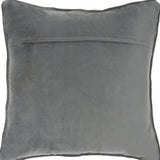 20" Dark Gray With Bling Quilted Velvet Throw Pillow