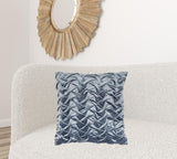 Powder Blue Pleated Velvet Throw Pillow