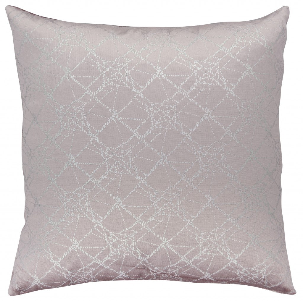 Light Pink Silver  Patterned Throw Pillow