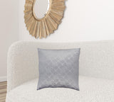 Light Gray Silver Patterned Throw Pillow