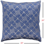 Cobalt Blue Gold Patterned Throw Pillow