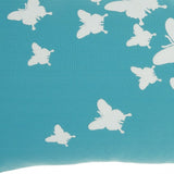 5" X 12" Blue Butterfly Indoor Outdoor Throw Pillow Cover & Insert