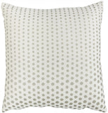 White And Silver Polka Dot Throw Pillow